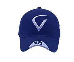 Cap for Men and Women VIRAT Cotton Blend Cap Use for Sports Cricket All Outdoor Indoor Activities (Black NY Blue V)-thumb4