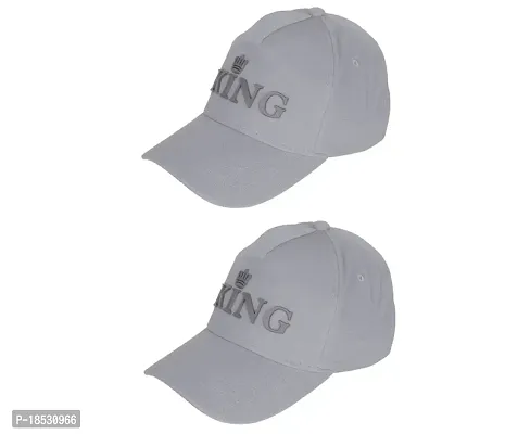 Baseball Combo Caps for Mens and Womens UV- Protection Stylish Cotton Blend King Caps Men for All Sports Caps for Boys and Girls (Grey  Grey)