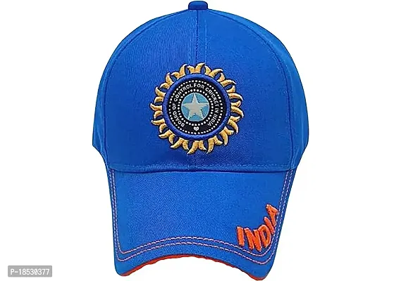 CLASSYMESSI Men's and Women's India Cricket Cap Genuine Quality Original Cap for All Cricket Fans Sports Cap (Black Blue)-thumb4