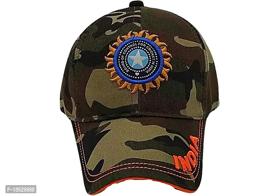 CLASSYMESSI Men's and Women's India Cricket Cap Genuine Quality Original Cap for All Cricket Fans Sports Cap (Black Army)-thumb5