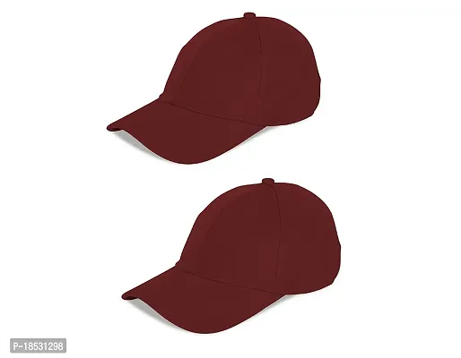 Baseball Combo Caps for Mens and Womens UV- Protection Stylish Cotton Blend Caps Men for All Fashions Caps for Boys and Girls (Maroon  Maroon)