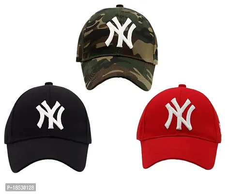 Baseball Caps for Men and Women VIRAT Cotton Blend Caps Men for All Sports Workouts Gym Running Cricket Caps for Boys and Girls (Army Black Red (NY))