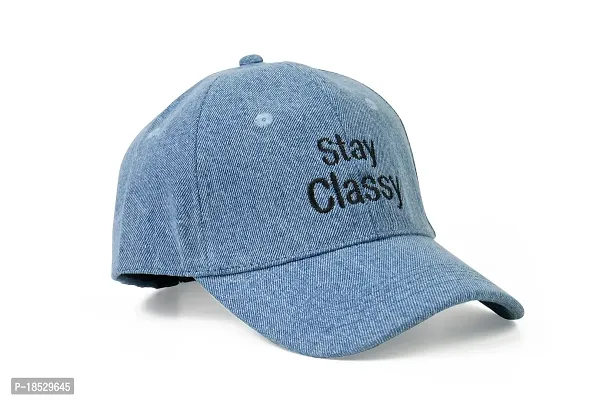 CLASSYMESSI Unisex Caps Genuine Cotton Jeans in Light Weight Stylish Solid Baseball Cap Casual, Workouts, Sports, Party, (Light Blue)-thumb4