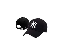 Cap Combo Pack of 2 Baseball Caps for Men and Women Stylish Unisex Cotton Blend Caps Men for All Sports Cricket Running Dating Love Gifts Hat for Boys and Girls (Black (AE) Black (NY))-thumb3