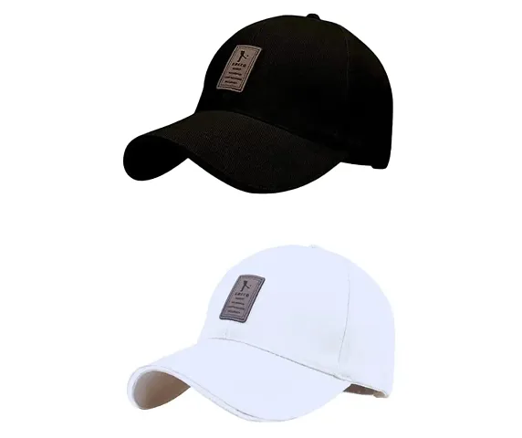 EDIKO Cap Combo Pack of 2 Cap for Men's and Women's (Black White)