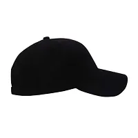 CLASSYMESSI Unisex Flexi Baseball caps Premium Black Cap Free Size for Casual, Workouts, Sports, Party, Gym (Fit to Head Size - Approx. 56CM to 60CM)-thumb3