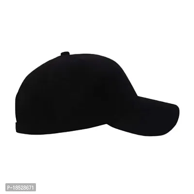 CLASSYMESSI Unisex Flexi Baseball caps Premium Black Cap Free Size for Casual, Workouts, Sports, Party, Gym (Fit to Head Size - Approx. 56CM to 60CM)-thumb4