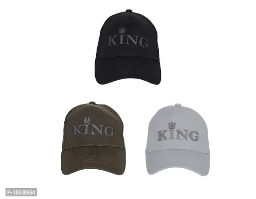 Baseball Combo Caps for Mens and Womens UV- Protect Stylish Cotton Blend King Caps Men for All Sports Caps for Boys and Girls (Dark Green  Black  Grey)