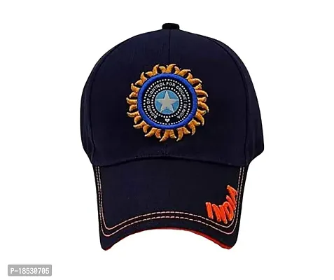 CLASSYMESSI Men's and Women's India Cricket Cap Genuine Quality Original Cap for All Cricket Fans Sports Cap (Black)-thumb3