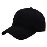 CLASSYMESSI Unisex Flexi Baseball caps Premium Black Cap Free Size for Casual, Workouts, Sports, Party, Gym (Fit to Head Size - Approx. 56CM to 60CM)-thumb2