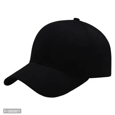 CLASSYMESSI Unisex Flexi Baseball caps Premium Black Cap Free Size for Casual, Workouts, Sports, Party, Gym (Fit to Head Size - Approx. 56CM to 60CM)-thumb3