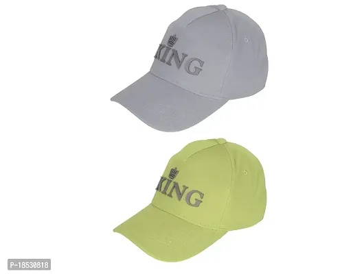 Baseball Combo Caps for Mens and Womens UV- Protection Stylish Cotton Blend King Caps Men for All Sports Caps for Boys and Girls (Grey  Light Green)