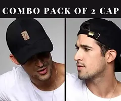 EDIKO Cap Combo Pack of 2 Cotton Cap for Men's and Women's (Black  Yellow)-thumb1