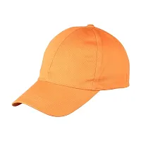 CLASSYMESSI Stylish Unisex Plane Cap Use for Sports Workouts Running Snapback Cricket Indoor Outdoor and All Activities (Orange)-thumb1