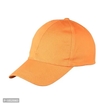 CLASSYMESSI Stylish Unisex Plane Cap Use for Sports Workouts Running Snapback Cricket Indoor Outdoor and All Activities (Orange)-thumb2