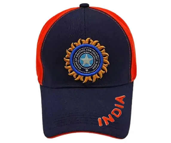 Men's and Women's India Cricket Cap Original Quality Head Caps for Men Unisex Mens Cap Branded with Adjustable Buckle Caps Men for All Sports Cricket Caps for Men Women Fans Sports Caps