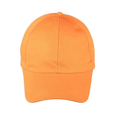 CLASSYMESSI Stylish Unisex Plane Cap Use for Sports Workouts Running Snapback Cricket Indoor Outdoor and All Activities (Orange)