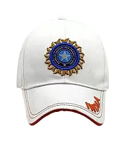 CLASSYMESSI Men's and Women's India Cricket Cap Genuine Quality Original Cap for All Cricket Fans Sports Cap (White)-thumb1