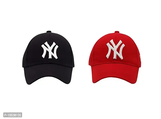 Baseball Caps for Men and Women VIRAT Cotton Blend Caps Men for All Sports Workouts Gym Running Cricket Caps for Boys and Girls (Red Black)