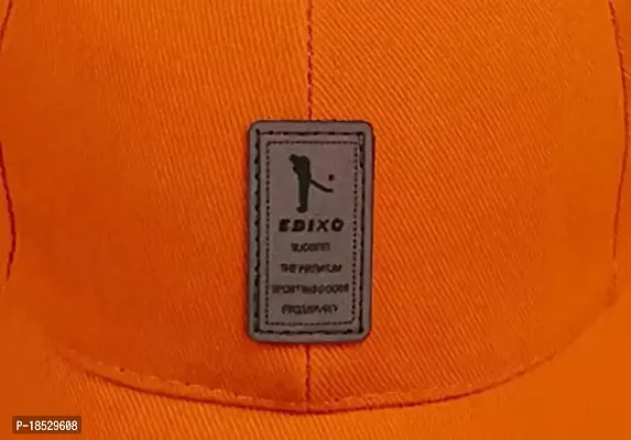 EDIKO Cap Combo Pack of 2 Cotton Cap for Men's and Women's (Black  Orange)-thumb4