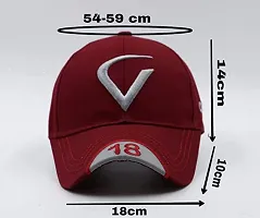 Cap for Men and Women VIRAT Cotton Blend Cap Use for Sports Cricket All Outdoor Indoor Activities (Maroon V)-thumb4