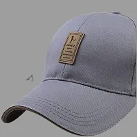 CLASSYMESSI Men's and Women's Cotton Baseball Caps with Adjustable Buckle EDIKO Cap Navy Blue (Grey)-thumb3