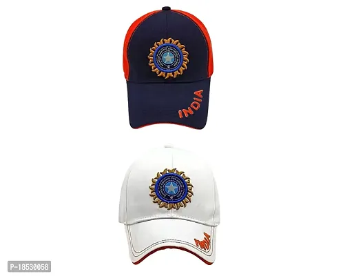 CLASSYMESSI Men's and Women's India Cricket Cap Genuine Quality Original Cap for All Cricket Fans Sports Cap (RED White)