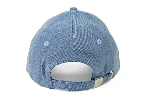 Baseball Self Design Unisex Cap for Men and Women Genuine Cotton Jeans in Light Weight Stylish Cap (Light Blue)-thumb3