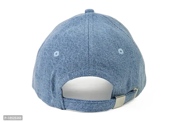Baseball Self Design Unisex Cap for Men and Women Genuine Cotton Jeans in Light Weight Stylish Cap (Light Blue)-thumb4