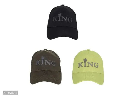 Baseball Combo Caps for Mens and Womens UV- Protect Stylish Cotton Blend King Caps Men for All Sports Caps for Boys and Girls (Light Green  Dark Green  Black)
