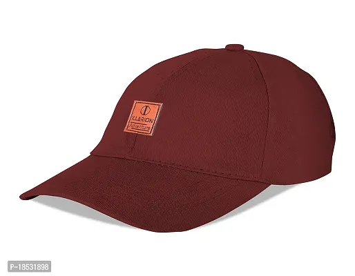 CLASSYMESSI Caps Fit for Mens and Womens Quick Drying Adjustable UV- Protection Baseball Stylish Pure Cotton Caps Men - Maroon