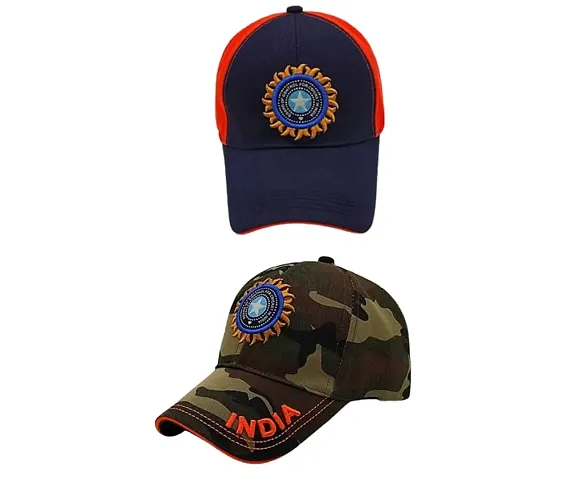 CLASSYMESSI Men's and Women's India Cricket Cap Genuine Quality Cap for All Cricket Fans Sports Cap (RED Army)