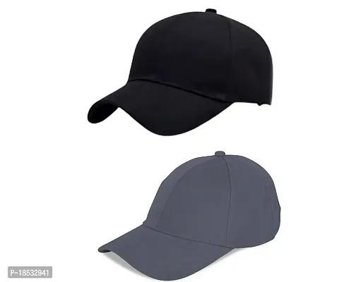 Baseball Combo Caps for Mens and Womens UV- Protection Stylish Cotton Blend Caps Men for All Fashions Caps (Black  Grey)