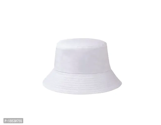 CLASSYMESSI Combo Pack of 2 Bucket Hat White Shade Black Bucket Hats for Men and Women Cotton Hats for Girls Wide Brim Floppy (White  Cow)-thumb5