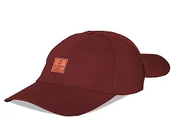 CLASSYMESSI Caps Fit for Mens and Womens Quick Drying Adjustable UV- Protection Baseball Stylish Pure Cotton Caps Men - Maroon-thumb2