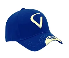 Cap for Men and Women VIRAT Cotton Blend Cap Use for Sports Cricket All Outdoor Indoor Activities (Blue V)-thumb1