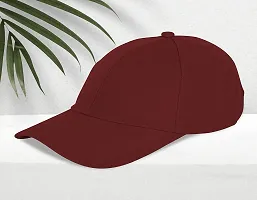 Baseball Combo Caps for Mens and Womens UV- Protection Stylish Cotton Blend Caps Men for All Fashions Caps for Boys and Girls (Black  Maroon)-thumb3