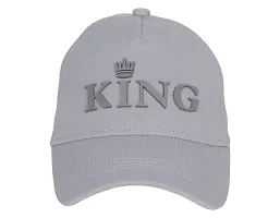 Baseball Combo Caps for Mens and Womens UV- Protection Stylish Cotton Blend King Caps Men for All Fashion Caps for Boys and Girls Use Indoor Outdoor and All Activities (King Grey  P BLK)-thumb4