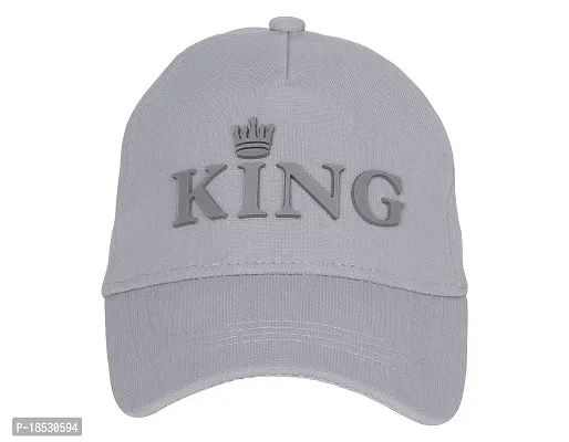 Baseball Combo Caps for Mens and Womens UV- Protection Stylish Cotton Blend King Caps Men for All Fashion Caps for Boys and Girls Use Indoor Outdoor and All Activities (King Grey  P BLK)-thumb5