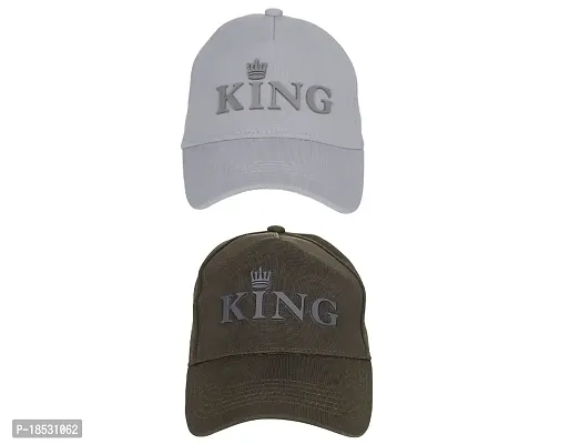 Baseball Combo Caps for Mens and Womens UV- Protection Stylish Cotton Blend King Caps Men for All Sports Caps for Boys and Girls (Grey  Dark Green)