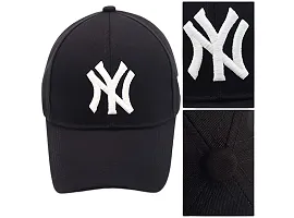 Cap Combo Pack of 2 Baseball Caps for Men and Women Stylish Unisex Cotton Blend Caps Men for All Sports Cricket Running Dating Love Gifts Hat for Boys and Girls (RED (MAX) Black (NY))-thumb4