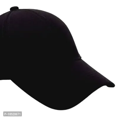 CLASSYMESSI Unisex Flexi Baseball caps Premium Black Cap Free Size for Casual, Workouts, Sports, Party, Gym (Fit to Head Size - Approx. 56CM to 60CM)-thumb5