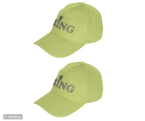 Baseball Combo Caps for Mens and Womens UV- Protection Stylish Cotton Blend King Caps Men for All Sports Caps for Boys and Girls (Light Green  Light Green)-thumb0