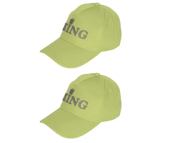 Baseball Combo Caps for Mens and Womens UV- Protection Stylish Blend King Caps Men for All Sports Caps for Boys and Girls (Light Light Green)