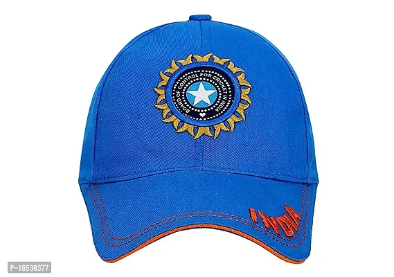 CLASSYMESSI Men's and Women's India Cricket Cap Genuine Quality Original Cap for All Cricket Fans Sports Cap (Black Blue)-thumb2