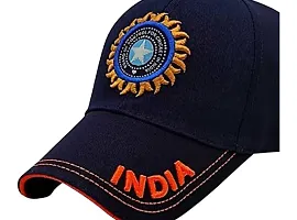 Baseball Caps for Men and Women VIRAT Cotton Blend Caps Men for All Sports Workouts Gym Running Cricket Caps for Boys and Girls Use (IND White Black)-thumb1