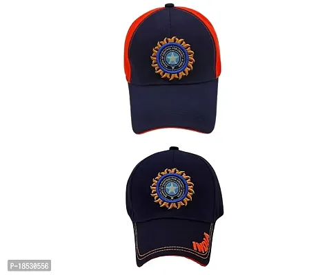 CLASSYMESSI Men's and Women's India Cricket Cap Genuine Quality Original Cap for All Cricket Fans Sports Cap (RED Black)-thumb0