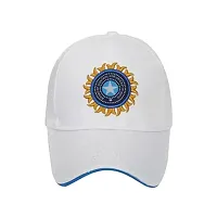 CLASSYMESSI Men's and Women's India Cricket Cap Genuine Quality Original Cap for All Cricket Fans Sports Cap (White,Army)-thumb2