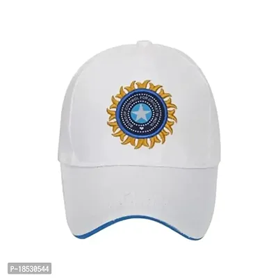 CLASSYMESSI Men's and Women's India Cricket Cap Genuine Quality Original Cap for All Cricket Fans Sports Cap (White,Army)-thumb3