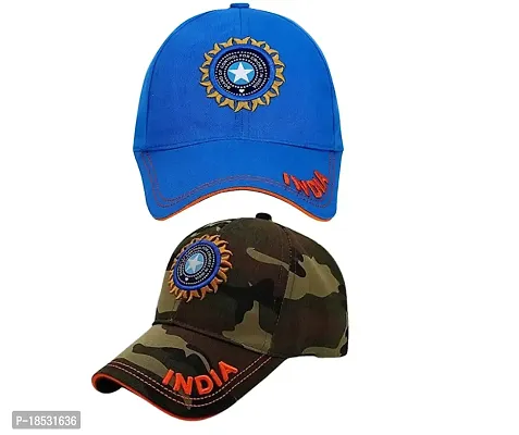 CLASSYMESSI Men's and Women's India Cricket Cap Genuine Quality Original Cap for All Cricket Fans Sports Cap (Blue,Army)
